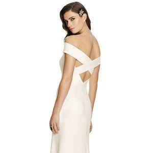 Dessy Collection Off the Shoulder Column Gown